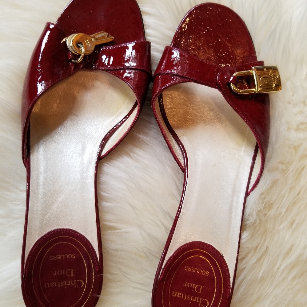 Dior lock slide heels